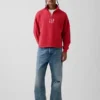 Pull épais oversize à logo et fermeture à glissière quart de longueur
