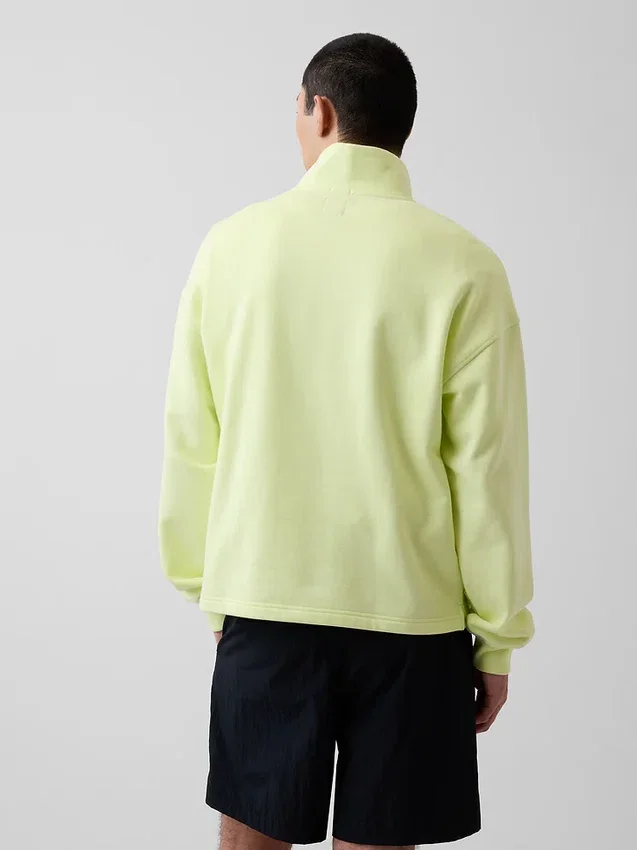 Pull épais oversize à logo et fermeture à glissière quart de longueur