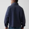 Pull épais oversize à logo et fermeture à glissière quart de longueur