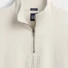 Pull épais oversize à logo et fermeture à glissière quart de longueur