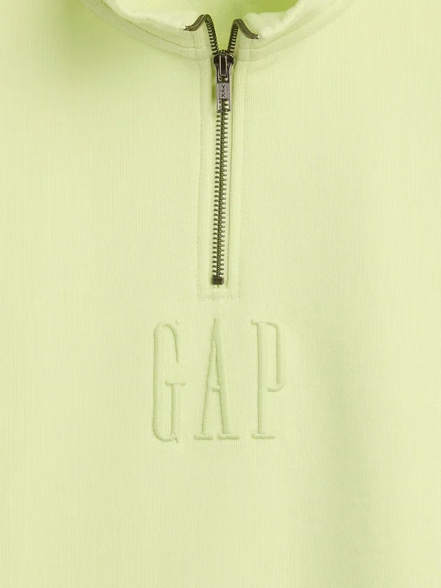 Pull épais oversize à logo et fermeture à glissière quart de longueur