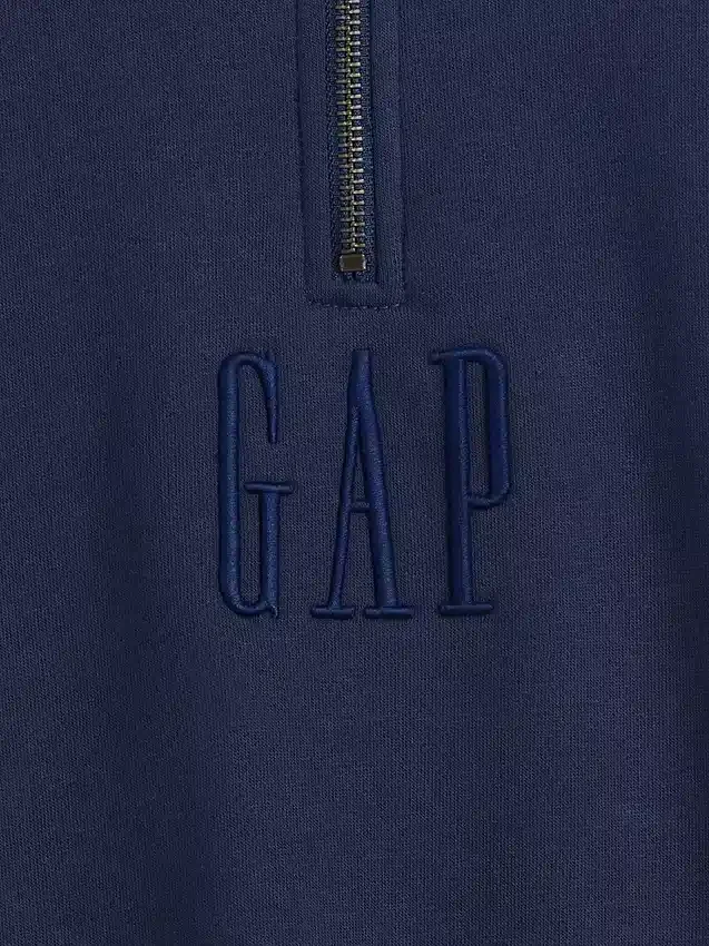 Pull épais oversize à logo et fermeture à glissière quart de longueur