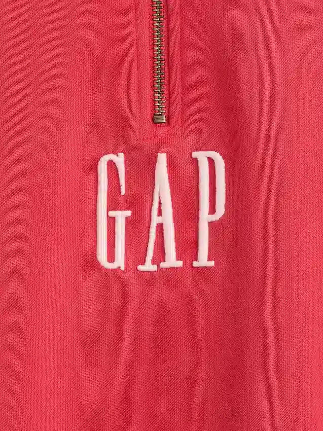 Pull épais oversize à logo et fermeture à glissière quart de longueur