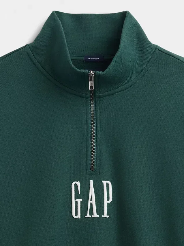 Pull épais oversize à logo et fermeture à glissière quart de longueur