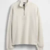 Pull épais oversize à logo et fermeture à glissière quart de longueur