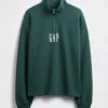 Pull épais oversize à logo et fermeture à glissière quart de longueur
