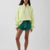 Pull épais oversize à logo et fermeture à glissière quart de longueur