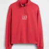 Pull épais oversize à logo et fermeture à glissière quart de longueur