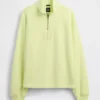 Pull épais oversize à logo et fermeture à glissière quart de longueur