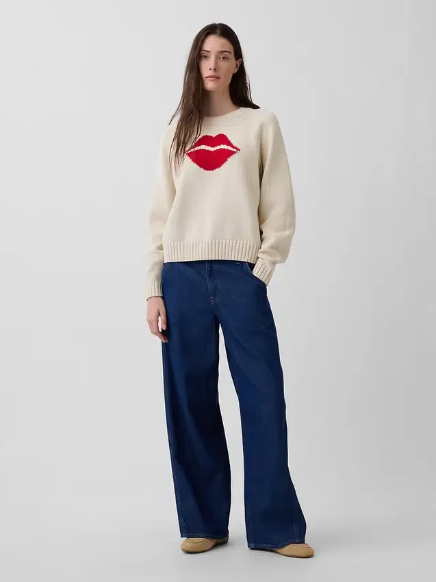 Pull raglan « Kiss » 100 % coton