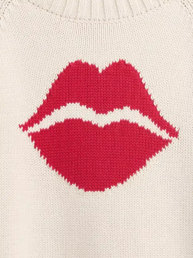 Pull raglan « Kiss » 100 % coton