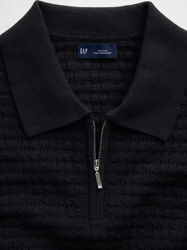 Pull texturé à fermeture éclair