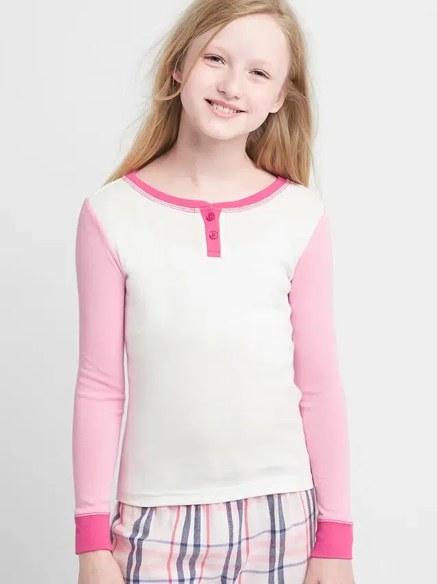 Pyjama Henley à blocs de couleur
