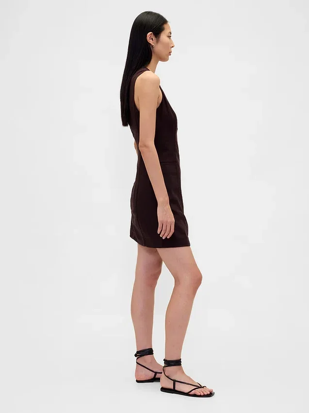 Robe asymétrique en mélange de lin