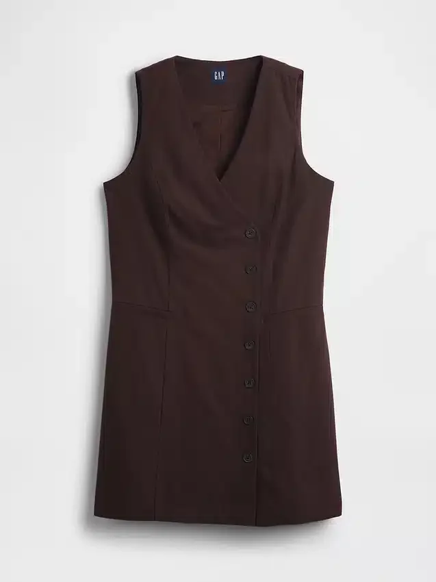 Robe asymétrique en mélange de lin