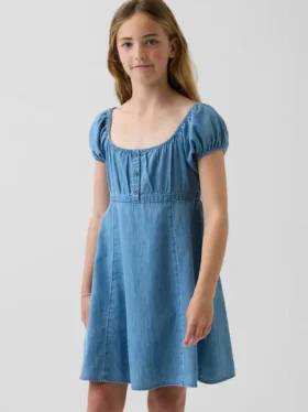 Robe babydoll en denim pour enfant