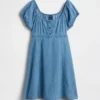 Robe babydoll en denim pour enfant