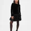 Robe bouffante à paillettes pour enfants en mélange de matières