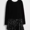 Robe bouffante à paillettes pour enfants en mélange de matières