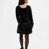Robe bouffante à paillettes pour enfants en mélange de matières