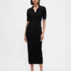 Robe-cardigan mi-longue CashSoft à col côtelé