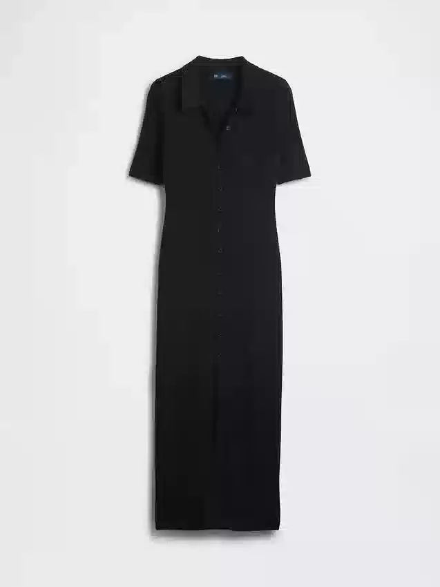 Robe-cardigan mi-longue CashSoft à col côtelé