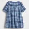 Robe à carreaux à col pour bébé