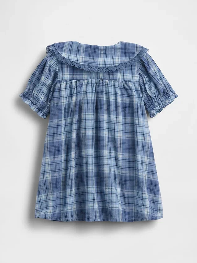 Robe à carreaux à col pour bébé