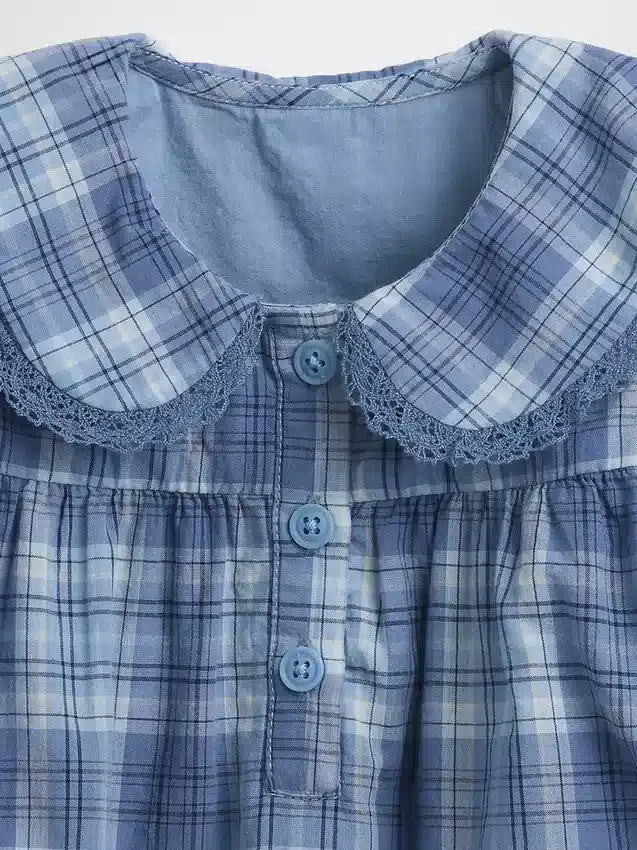 Robe à carreaux à col pour bébé