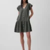 Robe chemise en gaze de coton à taille basse