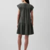Robe chemise en gaze de coton à taille basse