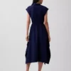 Robe-chemise en popeline à ourlet en pointe