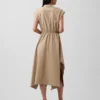 Robe-chemise en popeline à ourlet en pointe