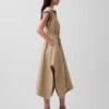 Robe-chemise en popeline à ourlet en pointe