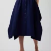 Robe-chemise en popeline à ourlet en pointe