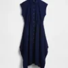 Robe-chemise en popeline à ourlet en pointe