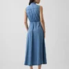 Robe chemise longue en denim ultra-doux