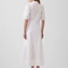 Robe chemise longue à manches bouffantes