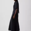 Robe chemise longue à manches bouffantes