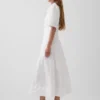 Robe chemise longue à manches bouffantes