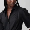 Robe chemise longue à manches bouffantes
