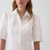 Robe chemise longue à manches bouffantes