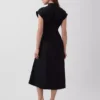 Robe chemise mi-longue cintrée en popeline