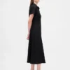 Robe chemise mi-longue en mélange de lin