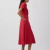 Robe chemise mi-longue en mélange de lin