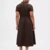 Robe chemise mi-longue en mélange de lin