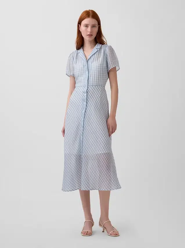 Robe chemise mi-longue transparente