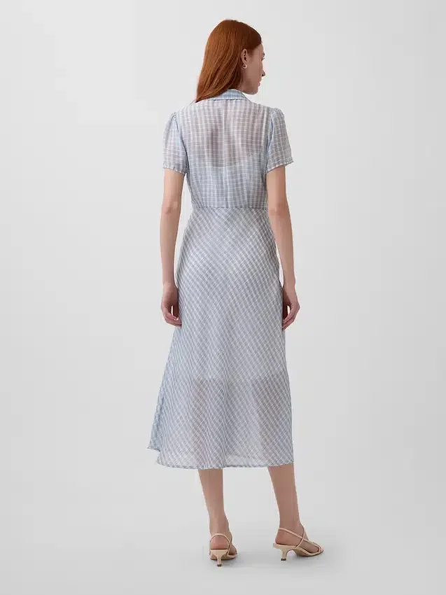 Robe chemise mi-longue transparente