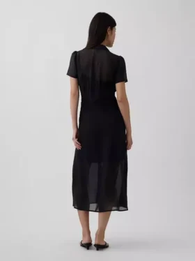 Robe chemise mi-longue transparente