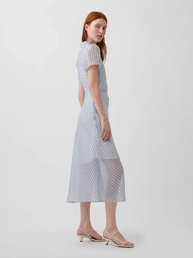 Robe chemise mi-longue transparente